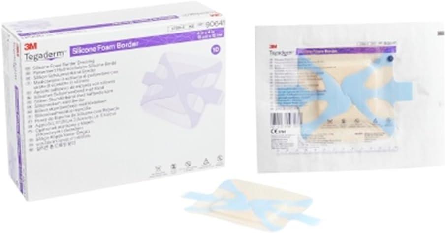 Tegaderm 3M Silicone Foam Border Dressing 4" x 4" (Box of 10), 90641