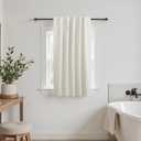 KOUFALL Linen Bathroom Window Curtain,Short Curtain Blackout for Bedroom,Cafe Curtain 45 Inch Length Privacy Decorative Boho Single Curtain Panel for Kitchen