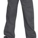Lepunuo Cargo Pants for Women High Waisted Casual Pants Baggy Stretchy Wide Leg Y2K Streetwear with 6 Pockets (Large, Dark Grey)