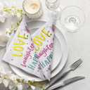 5 x LeZakaa 50Pcs Wedding Napkins-Love,Laughter,Happily Ever AfterLettering Gold Foil Design 3 Ply Disposable Paper Napkin Bridal Shower Tableware Party Supplies for Wedding, Engagement-6.5x6.5" Folded