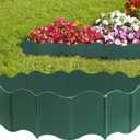 20 Pcs Garden Edging Border, 10.5ft Plastic No Dig Landscape Borders, 5.3 inch Tall Interlock Decorative Gardens Fences Edging, Flexible Lawn Flower Bed Border, for DIY Patio Walkway Yard (Green)