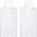 UUJOLY Foaming Soap Dispenser 1L (33.8oz) Refillable Plastic Pump Bottle for Liquid Soap, Shampoo, Body Wash (2 Pcs) (Clear)