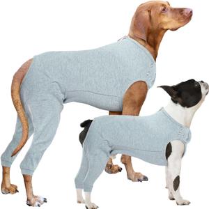 Nanaki Dog Surgery Suit Female Spay, Leg Sleeves for Dog Rear Legs, Doggy Onesie for Surgery Female, Doggy Recovery Suit Male Abdomen, Pet Wound Care Heal Protector, Surgical Suits for Pet Spay (S(Back:11.8", Weight:4-9Ib), Gray)