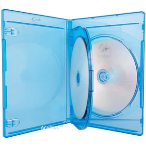 Premium Blu-ray Triple 3-Disc Replacement Cases 12mm Thickness with Screen Printed Logo and Wrap Around Clear Plastic Sleeve (5-Pack)