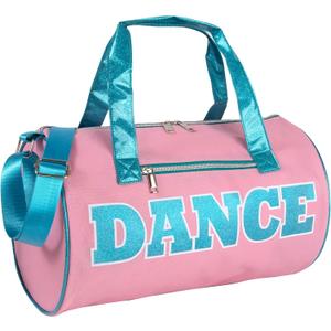 Dance Duffle Bags for Dancers, Girls, Teens, and Student Athletes, Fun Dance Workout Duffel Bag for Girls and Boys (Pink/Blue)