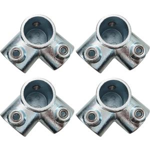 4 PCS Structural Pipe Fitting, 3 Way Corner Side Outlet Elbow Connector for 3/4" Galvanized Pipe (3/4"), 0.75 Inch