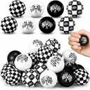 Meooeck 48 Pcs Race Cars Party Favors Stress Balls Black and White Checkered Sensory Fidget Toys Gifts for Kids Squeeze Anxiety Fidget Balls Goodie Bag Stuffers Birthday Party Decoration Supplies
