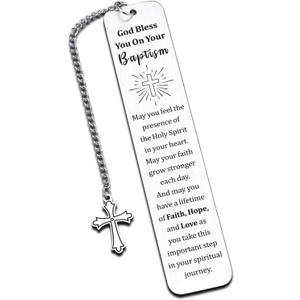 2 x Baptism Gifts for Women Men Christan Teacher Religious Bookmarks for Women Men Easter Basket Stuffers for Him Bible Easter Gifts for Women Catholic Graduation Gifts for Her First Communion