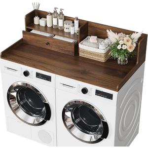 Washer Dryer Countertop with Drawer - Laundry Room Organization, 54"W x 27.6"D x 12"H