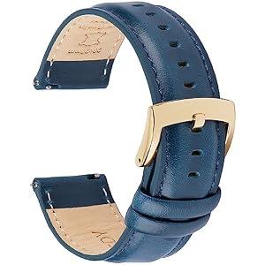 OTTOODY Leather Watch Bands Quick Release, Elegant Top Grain Leather Watch Straps for Men & Women, Choice of Color & Width - 18mm, 19mm, 20mm, 21mm or 22mm Wristbands Bracelet for Watch & Smartwatch