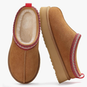 Genuine Suede Platform Slippers for Women Fuzzy Winter Warm Shoes Indoor Outdoor Size 8.  250/15