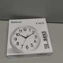 Rohioue Wall Clock Modern 8 Inch Battery Operated Silent Non Ticking Small Analog Clock Decorative for Living Room Office Home Bedroom Kitchen Bathroom(Silver)