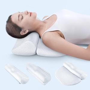 Cervical Neck Pillows for Pain Relief Sleeping, High-Density Memory Foam Pillow Neck Bolster Support Pillow Neck and Shoulder Relaxer, Neck Decompression Devices Orthopedic Roll Pillow for Bed Office (1 PACK Bolster Pillow, White)
