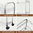STARLATTA 3 Tier Rolling Cart with Lockable Wheels, Clear Acrylic Utility Trolley with Handle, Heavy-Duty Storage Organizer for Kitchen Bathroom Nursery Laundry - Snack Book Craft Organizer (Clear)