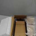 3-Tier Melamine Serving Tray Set, 14"x7" Platters for Serving Food, White Reusable Trays with Black Metal Display Stand for Cupcakes, Sevring Food, Dessert, Fruit, Cookie, Black