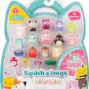 SQUISH-A-LONGS 14 Pack - 1 Mini-Squish with 4 Accessories, 1 Ring, and a Collectors Guide - Collect, Trade, & Play
