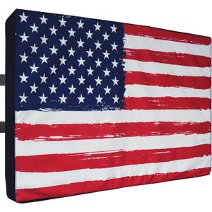 Outdoor TV Cover 70 - 75 inch - WITH ZIPPER, Weatherproof and Waterproof 360 degrees protection, 600D Heavy Duty Fabric American Flag