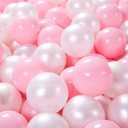 Ball Pit Balls Pack of 100 200 500 - Star and Round Set BPA Free Phthalate Free Non-Toxic Crush Proof Play Balls Soft Plastic Balls for Toddlers Baby Kids Birthday Pool Tent Party