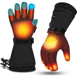 MADETEC Heated Gloves for Men Women,7.4V 22.2Wh Rechargeable Battery Electric Heated Gloves,Full Touchscreen Waterproof Ski Winter Gloves for Outdoor Skiing Hunting Hiking (Medium)