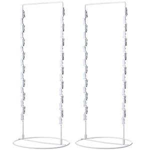 Chip Snack Rack Clip Display Countertop Rack Potato Candy Chip Bag Holder 2 Strand with 30 Clips for Retail Stand Cotton Candy Bags Snacks, 10 x 24 In(White,2 Pieces)