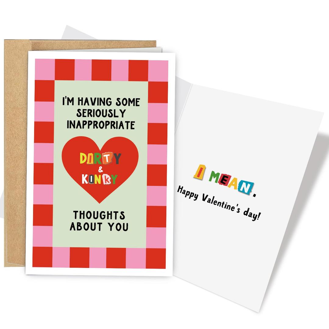 oxggerk Valentines Day Card for Man Woman, Happy Valentines Day Card for Husband Wife Boyfriend Girlfriend, Funny Vday Cards