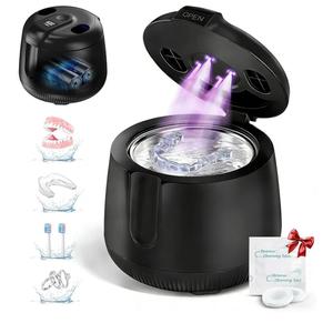 Ultrasonic Retainer Cleaner Machine, Cordless 48kHz Dental Cleaning Pod with U-V, Digital Timer & 4 Modes, 4000mAh Rechargeable, for Mouth Guards, Night Guards, Dental Trays, Braces, Jewelry, 200ML