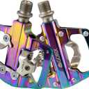 GORIX Bike Pedals Pedal One Side Flat Binding Pedal Cleat Set MTB Road Mountain Bicycle Oil Slick(GX-PZ103)