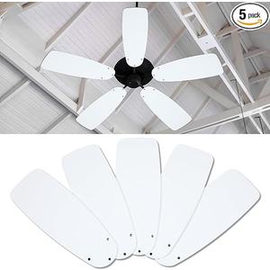5 Pack Replacement Fan Blades for 42"/52" Ceiling Fan Waterproof Blades Replacement for Broken Substitution Replacing Summer(White) 