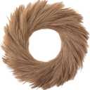 PY HOME & SPORTS 27'' Large Pampas Grass Wreath for Front Door - Boho Outdoor Artificial Faux Pampas for All Seasons Home Decorating Farmhouse (Brown)