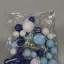 Gyufise 30Pcs Ball Cake Picks Colorful Ball Shaped Cake Topper Mini Balloons Pearl Balls Cupcake Picks Ball Cake Insert Topper for Birthday Party Wedding Decoration Supplies Blue White Dark Blue