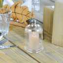 Cabilock Glass Candle Holder Set, Small Clear Wedding Wax Cup with Cloche Dome Cover, Household Tealight Candle Cup for Banquet Home Decoration, 6.69X3.93X3.93 Inch
