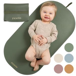 Zicoto Beautiful Baby Diaper Changing Mat Made of Vegan Leather - Soft and Easy to Wipe Changing Pad for Travel or at Home Use - Lightweight and Foldable Mat That Perfectly Fits Into Any Diaper Bag (Sage Green)