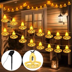 16.4 ft Solar Diwali String Lights 30 LED Diya Solar Lights Indian Diwali Decorations for Warm White Glow for Home Indoor Outdoor Waterproof Indian Party Wedding Decoration