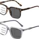 Hoobay Photochromic Progressive Multifocus Reading Glasses Men Women, Cheaters Reader Transition Sunglasses Spring Hinges, 3.0