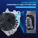 11258N New Alternator Fit for 3-Pin 2007-2012 Nissan Altima Sentra L4 2.5L, 07 08 09 10 11 12, 2011-2013 Rogue, 2013 Altima Coupe S, 12V 110Amp 6-Groove, TG12C032 TG12C116400-40102 11458