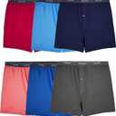 Fruit Of The Loom Mens Tagfree Boxer Shorts (Knit & Woven) Knit  6 Pack  Assorted Solids, Small