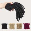 6 inch Interlocking Loc Extensions Human Hair, Soft Human Hair Dreads Extensions, 0.6cm Width 100% Human Hair Dreadlock Extensions, Natural Black (6 inch 20 Strands, 1B 0.6cm)