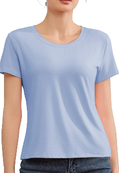 Short Sleeve T Shirts for Women Basic Tees Cropped Tshirts Casual Summer Tops Crewneck Plain Petite Tops (Size S)