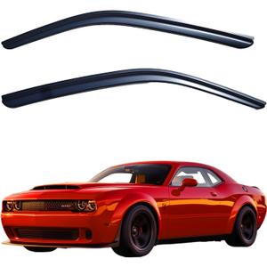 Window Visors Rain Guards Compatible with Dodge Challenger 2008-2023, Out-Channel Side Window Wind Deflectors Vent Shades Accessories, Dark Smoke, 2014 2015 2016 2017 2018 2019 2020 2021 2022