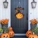 TOARTi 2Pcs Halloween Welcome Front Door Signs Black Cats Welcome Wall Signs Vintage Pumpkin Wall Hanging Bats Wood Sign Halloween Cats Hanging Decor for Porch Outdoor Party Decorations