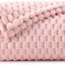 BEDELITE Valentine Day Fleece Blanket Twin Size for Bed Couch, 3D Jacquard Decorative Pink Throw Soft and Cozy Warm Plush Fuzzy Blanket All Seasons Suitable, 60x80Inches