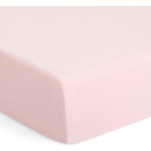 Evolur 1 Piece Baby Pink Full Crib Solid Fitted Sheet, Fitted Crib Sheet for Standard Crib and Toddler Mattress, Soft and Breathable Crib Mattress Sheet