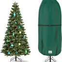Upright Christmas Tree Storage Cover, Tear Resistant Adjustable 7.5 FT Christmas Tree Storage Bag for Artificial Tree Standing with Ornaments,Christmas Xmas Cover Waterproof, Dustproof (Green)