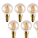 E14 Vintage Edison LED Light Bulbs 1W Non-Dimmable, European Base Warm White 2200K 10 Watt Replacement G40 Equivalent Filament Mini Globe Bulb for Decorative Lamp, Amber Glow, 110V (5 Pack)