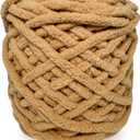 Super Bulky Chenille Yarn #6 for Crocheting & Knitting Soft, Chunky, Fluffy Yarn Ideal for Baby Blankets, Plush Toys, Amigurumi, DIY Crafts, Cozy Accessories (Sand Castle)