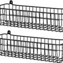 Spice Rack Organizer Wall Mount, 2 Pack Black Seasoning Rack Wire Storage Baskets for Wall or Cabinet Door in Kitchen and RV | Seasoning Rack, Kitchen, RV