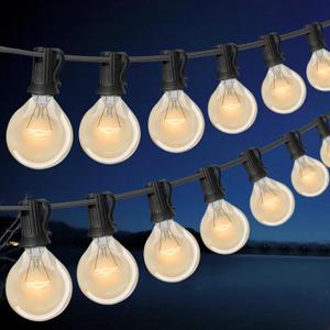 100FT G40 Outdoor String Lights with 100 Glass Edison Bulbs (4 Spare), 4W E12 Base Warm Yellow Globe Patio Lights, Waterproof Hanging Incandescent for Backyard Porch Balcony Party Indoor Dcor