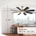 60 Inch Black and Gold Ceiling Fans with Lights and Remote
Bright Light, Reversible, DC Motor, Noiseless, Memory, 6 Speeds, Large Modern Ceiling Fan for Living Room, Bedroom