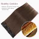 Elailite Short Clip in Hair Extensions Real Human Hair 6PCS Lace Weft Remy Hairpieces for Women Adding Volume 10 Inch Dark Brown