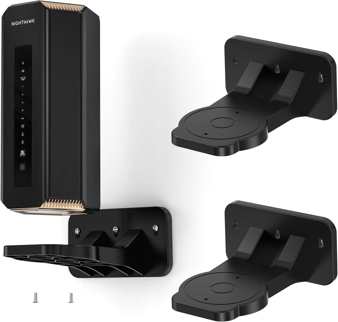 XLTTYWL Orbi WiFi 7 Wall Mount Kit for Net Gear Nighthawk RS200, RS280S,RS300, RS500, RS600, RS700S and Orbi Orbi WiFi 7 970,770,870,370 Series (Black, 2 Pack)